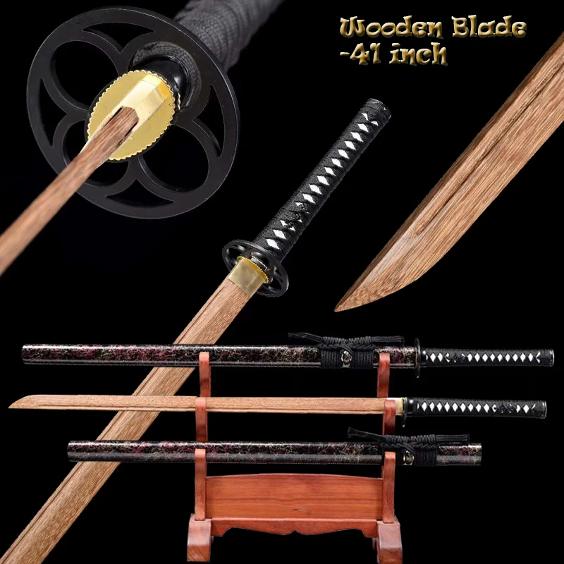 

Quality Wooden Sword,Straight Sword, Japanese Ninja‘s Sword, Wood Sheath, Training Sword, Type B, Iron Tsuba,Can Custom