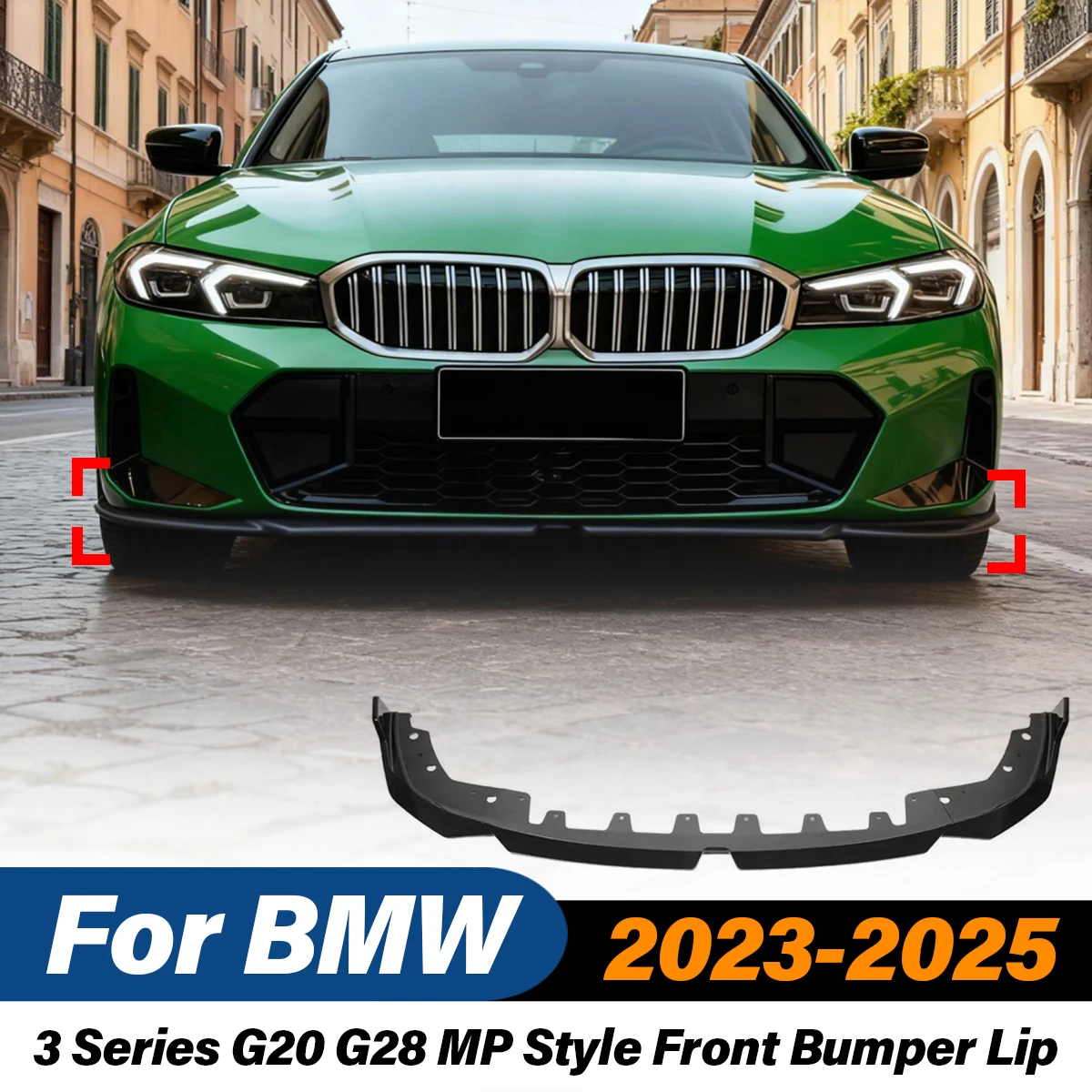 

For BMW 3 Series G20 G28 2023 2024 2025 Car Front Bumper Lip MP Style ABS Spoiler Diffuser Body Decoration Modification Kit