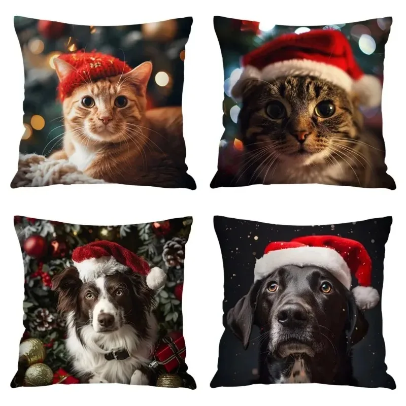 Christmas Themed Pillowcases Car Accessories Office Santa Claus Living Room Sofa Home Pillowcases