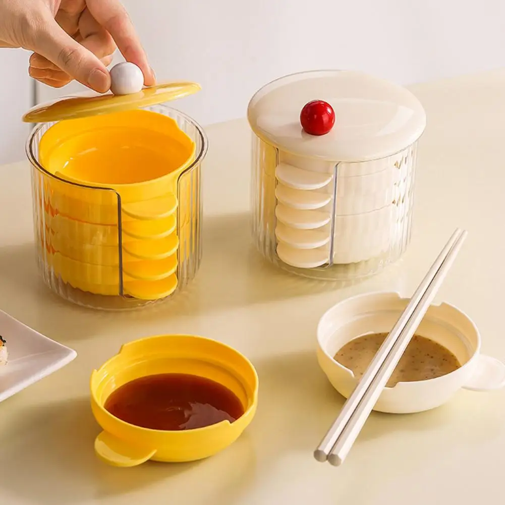 Seasoning Dipping Bowl Stackable Sauce Dish Stackable Seasoning Box Set with Chopstick Holder Kitchen Condiment for Salt for Hot view 3