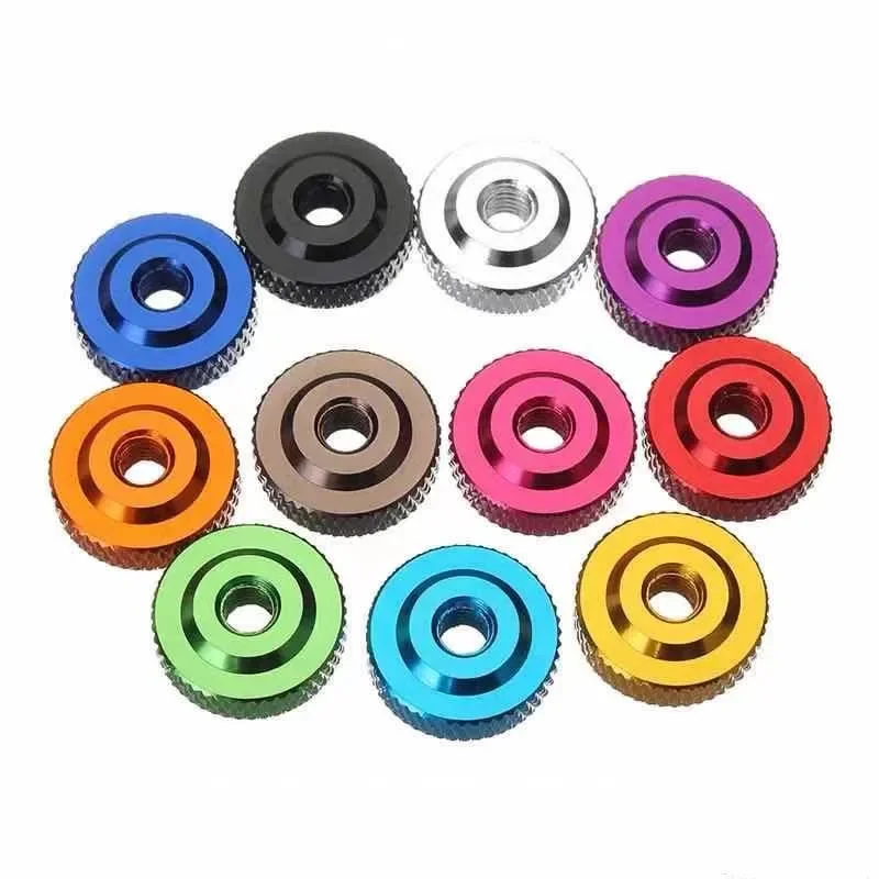 5pcs/10pcs M3 M4 M5 M6 colourful Aluminum Alloy Small Step Knurled Thumb Hand Nut Multicolor For FPV RC Model Toys