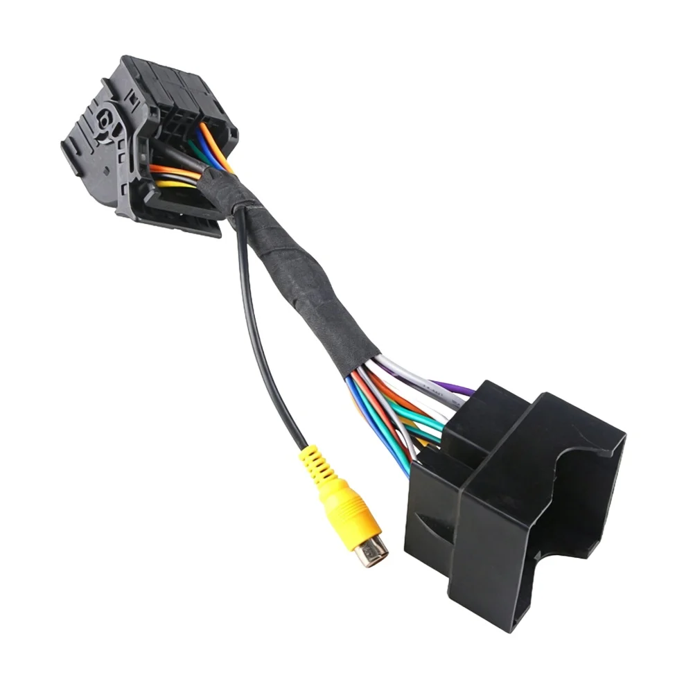 Car Power Wiring Harness with Reverse Camera RCA Video Cable For Peugeot New 308 / 308S / 408 High Trim RCC Radio