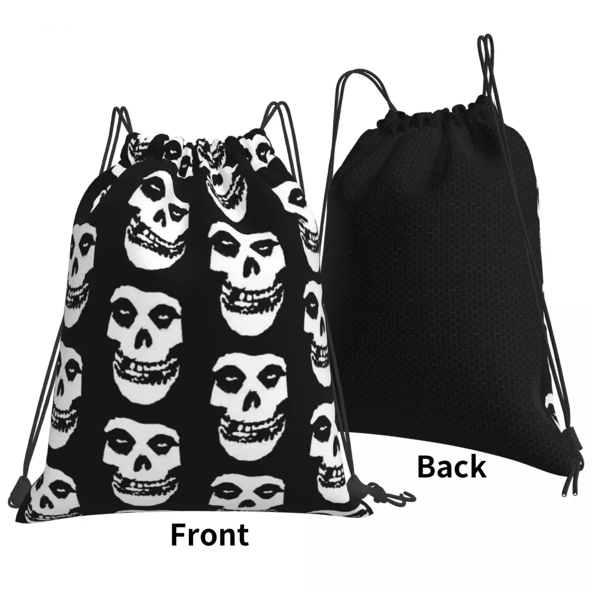 Misfits Band - Punk Rock Backpacks Fashion Drawstring Bags Drawstring Bundle Pocket Sports Bag Book Bags For Travel School