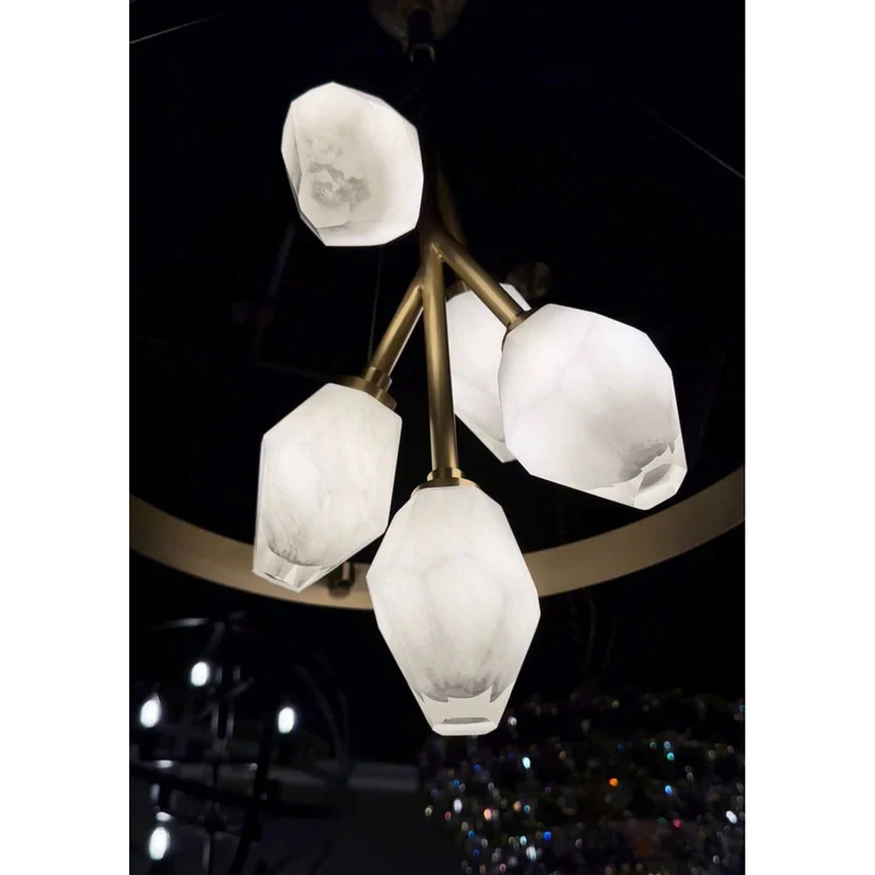 

BOSSEN Luxury Custom Crystal Glass Grape Chandelier Gold Finish Dimmable Luster Modern Ceiling Light For Hotel Villa Stairwell