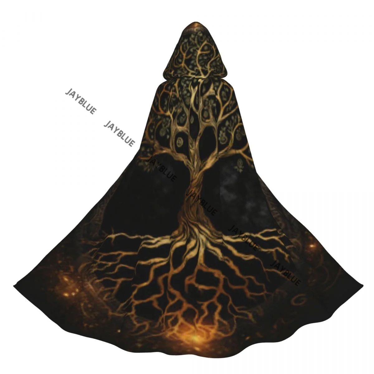 Long Cape Cloak Celtic Tree Of Life Yggdrasil Hooded Cloak Coat Autumn Hoodies