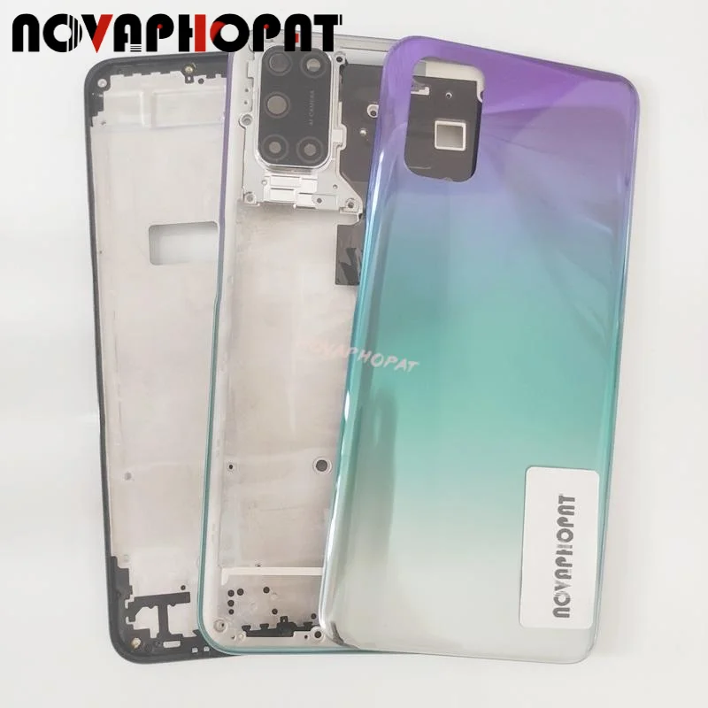 For Oppo A52 / A92 4G Battery Door Cover Rear Case Back Housing Power Volume Key Button Middle Bezel Front LCD Frame Camera Lens