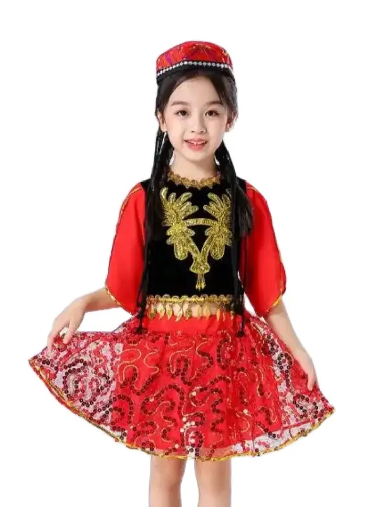 1set/lot children dance costumes new costume ethnic dance costumes xinjiang costumes