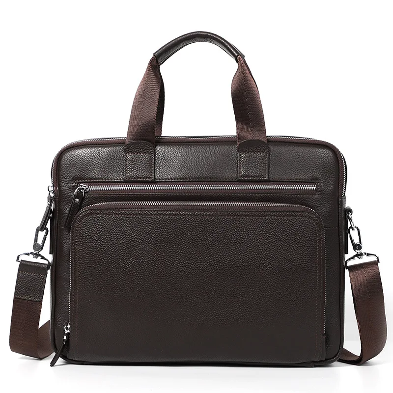 Large Men\'s Briefcase Genuine leather Satchel Bags Male 14 inch Laptop Bag Handbag Business Shoulder Bags Briefcase Men Bag