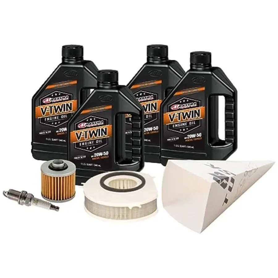 

Motorcycle maintenance kit for V-Star XVS1100: V-twin mineral oil, spark plugs, filters black, durable, all-in-one tune-up solu