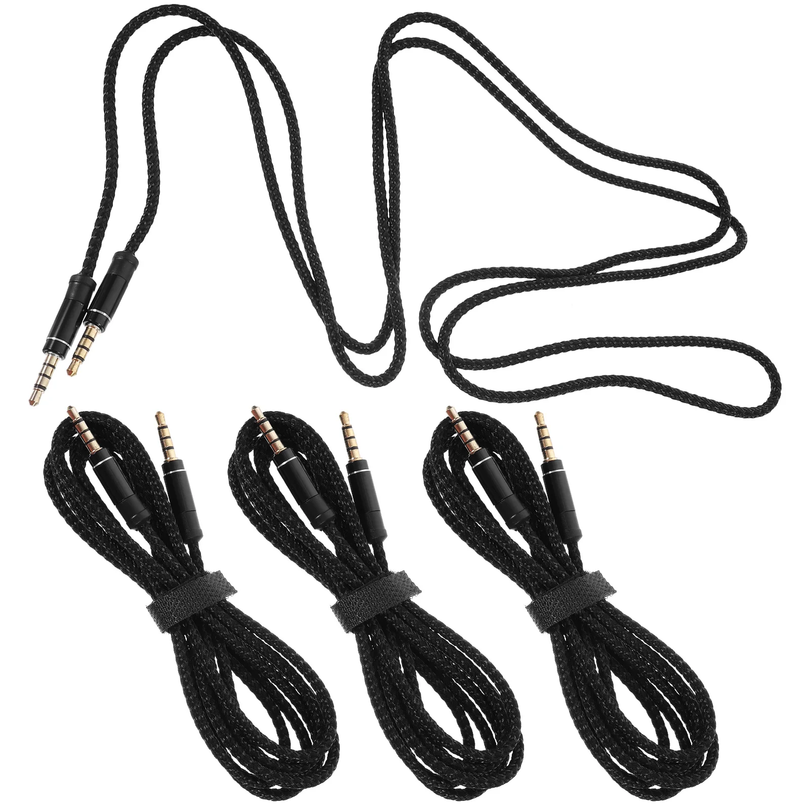 

4Pcs Nylon Audio Cable 3.5mm Male to Male Flexible Stereo Aux Cord for Car Audio Devices Auxiliary Cable