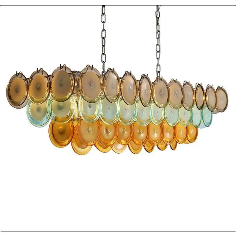 for Medieval French Modern Colored Glass Chandelier Retro Nordic American Simple Living Room Dining Room Design Recommended