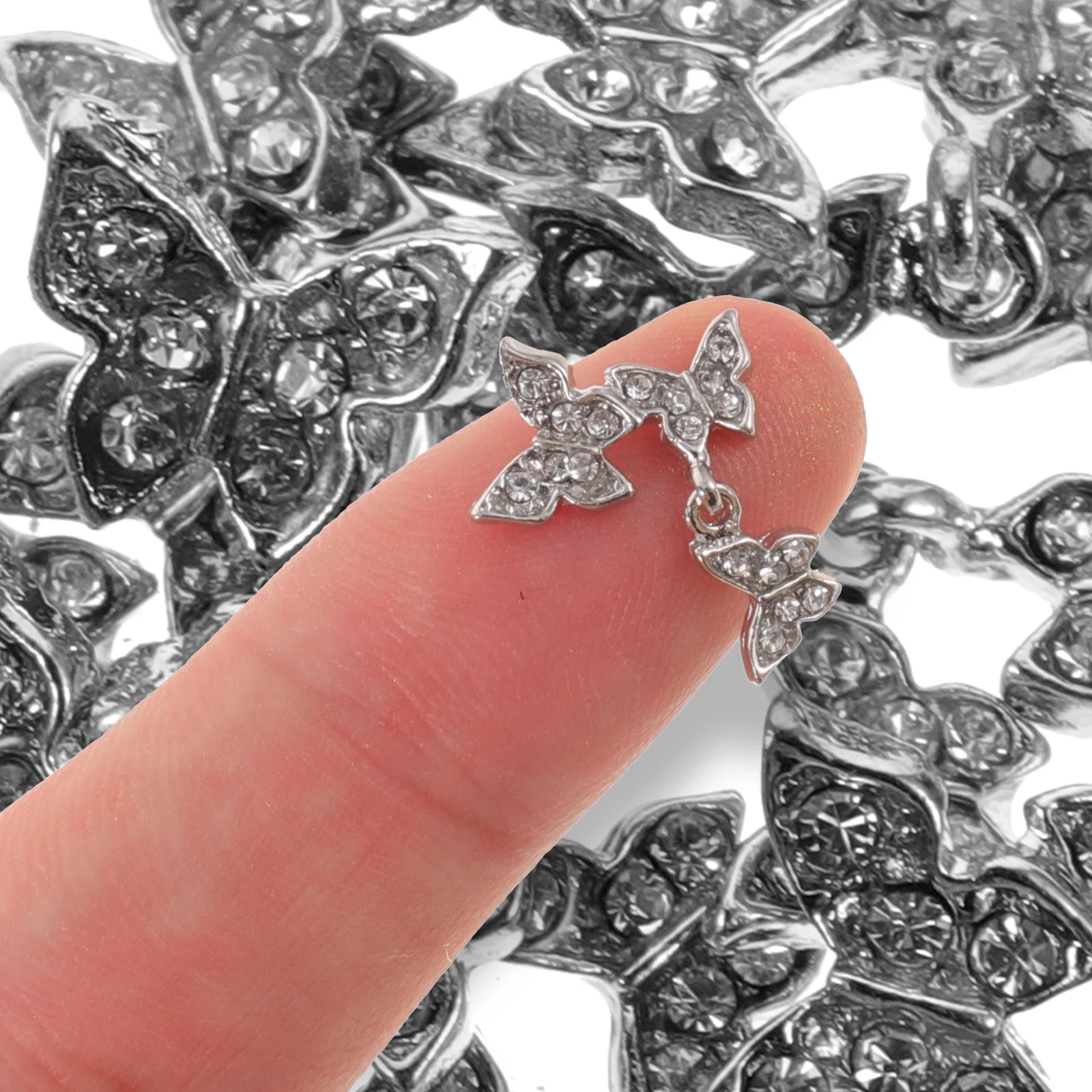 

10Pcs Butterfly Nail Gems Rhinestones Charms for Nail Art Decoration Manicure Supplies Women Fingernail Toe Embellishments