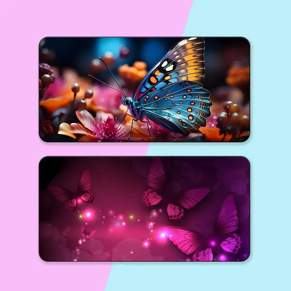 

Butterfly Wallpaper Pink Purple Mouse Pad Mouse Pad Rubber Computer Laptop Official Desk Game Mat