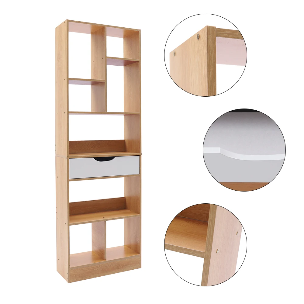 Open Cabinet Cube Open Shelf Unit Display Bookcase Multi-Layer Storage Rack Freestanding Wooden Closet Organizer 20Lx8Wx61H inch