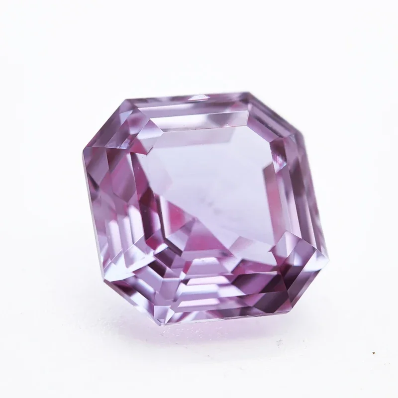 Laboratório cultivado alexandrite asscher forma mudança cor pedra encantos pedra preciosa diy anel colar brincos materiais principais certificado