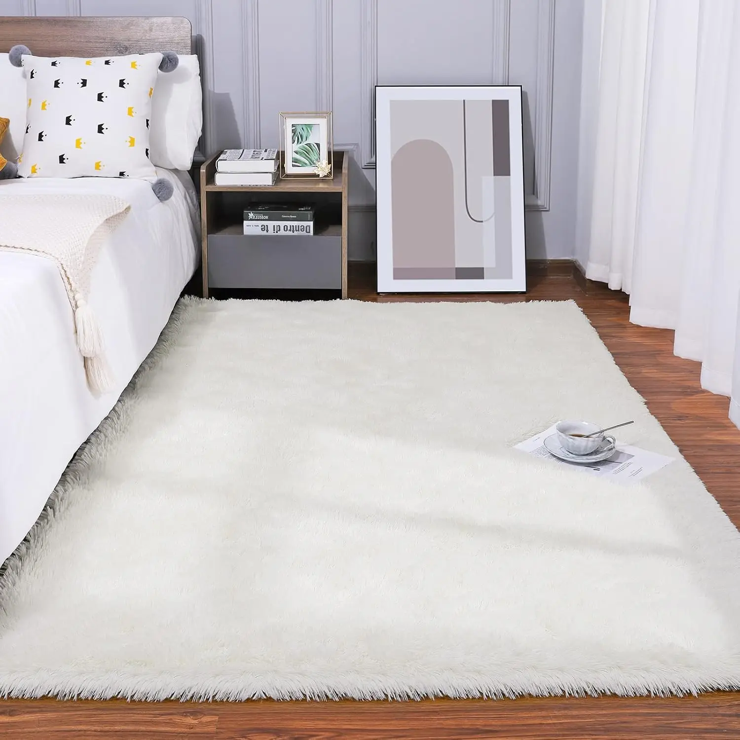 

VIKAMA в скандинавском стиле, шелковый шерстяной галстук, однотонный, с длинными волосами, чайный столик, гостиная, спальня, бытовой ковер, напольный коврик для эркера