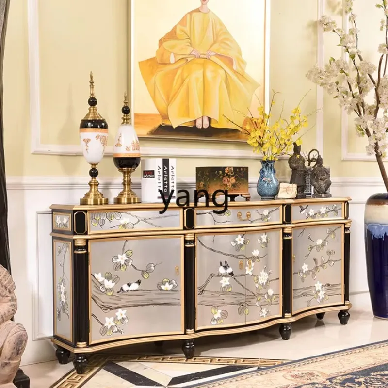 LTT large apartment solid wood dining room side cabinet new Chinese living room locker