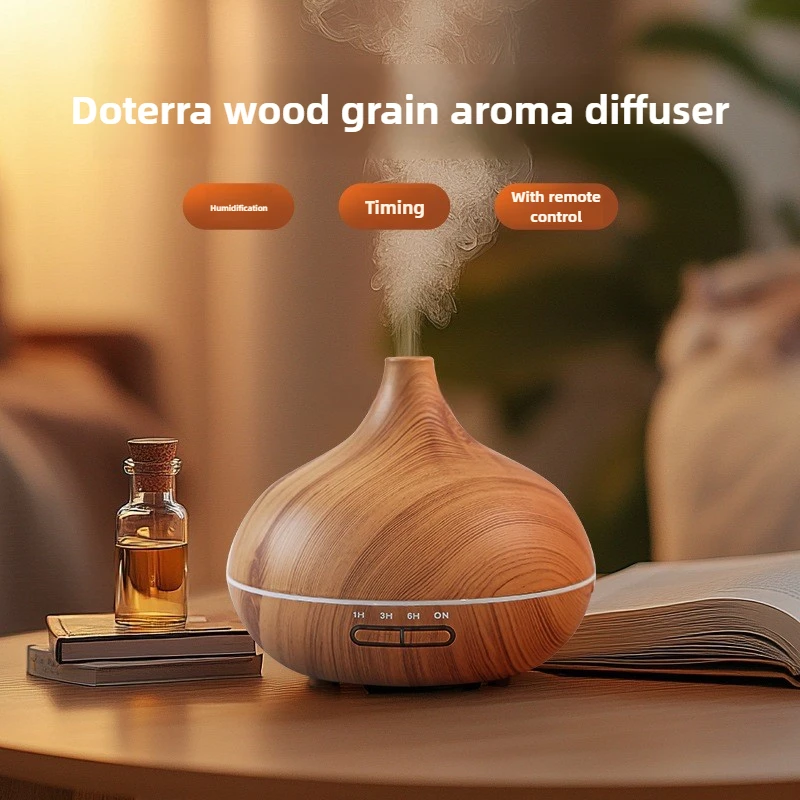 

Высокое качество 500 мл ароматерапевтический диффузор эфирного масла с древесным зерном, ультразвуковой увлажнитель воздуха с дистанционным управлением и 7 цветами света