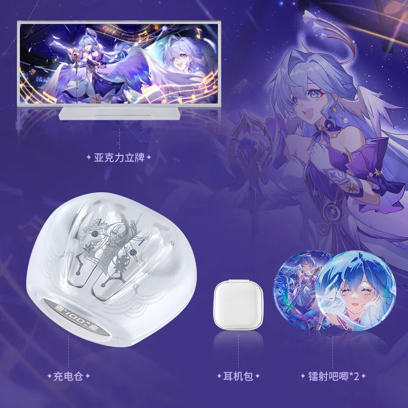 Game Anime Honkai: Star Rail Robin Wireless Headphones In-ear Earphone Prompt Sound Bluetooth Headset Earbuds Birthday Gifts