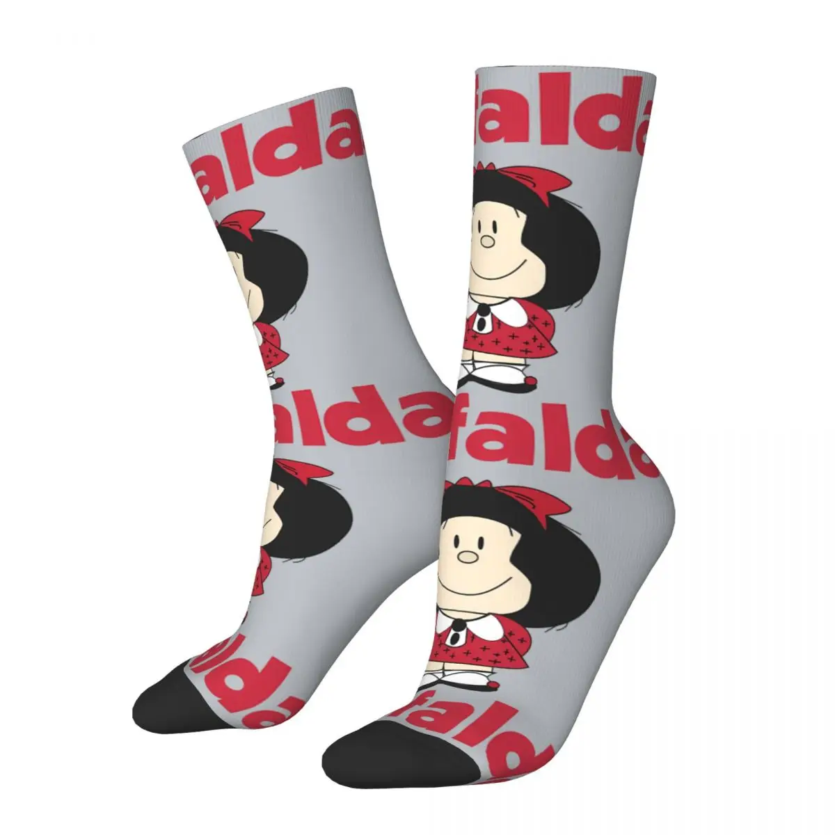 Happy Men's Socks Quino Vintage Mafalda Cartoon Harajuku Novelty Crew Sock Gift Pattern Printed