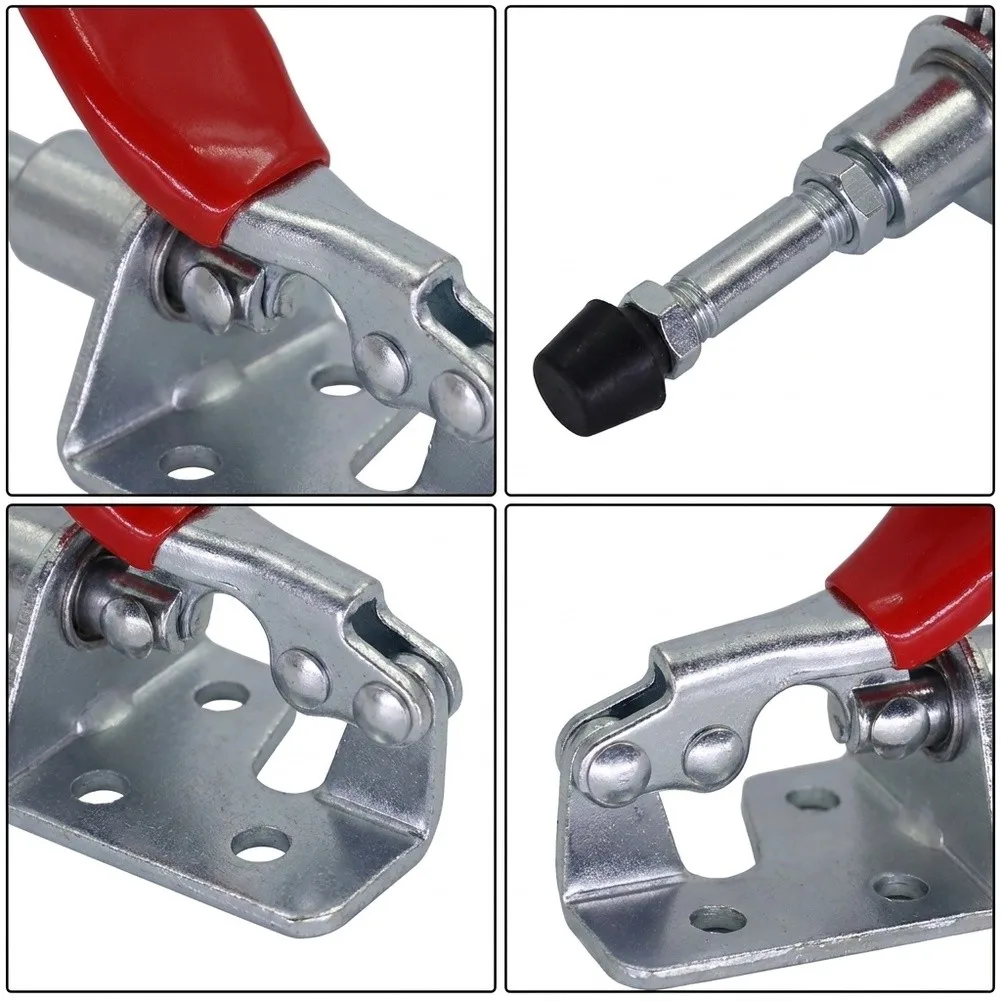 4pcs Red Silver Steel Horizontal Clamp For Welding Repair Work Safe Sheet Metal Removal Tool With PVC Jacket Protection
