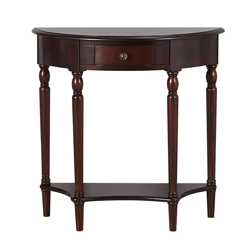 American Style Solid Wood Console Table Ultra Narrow Entryway Sofa Table Space Saving Sideboard Vintage Hallway Decor Shelf view 6