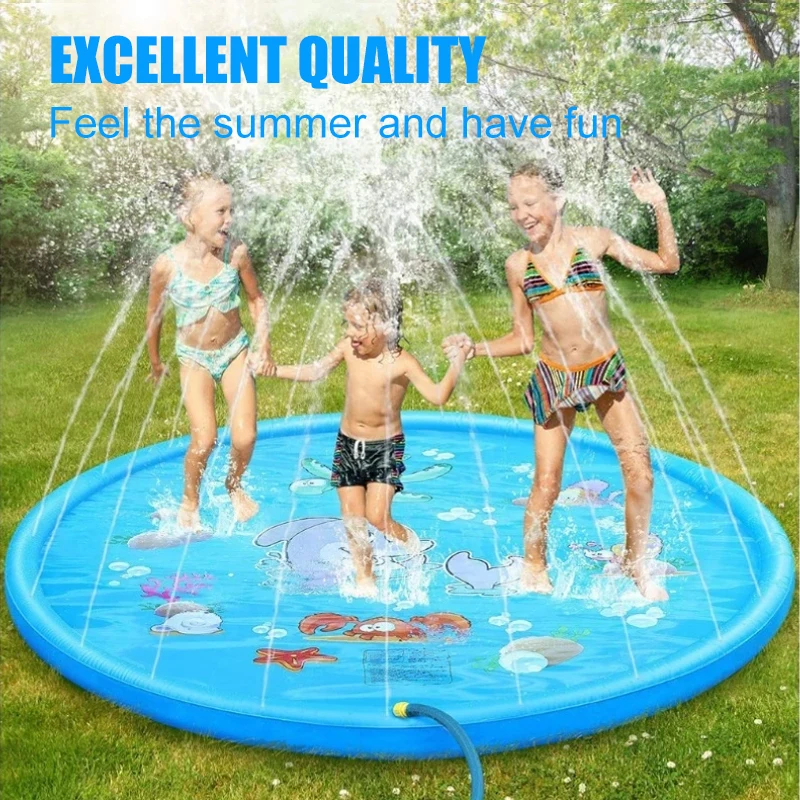 Hot New Children Play Spray Mat 100/170 cm Summer Cool Inflatable Spray Mat Play Cooling Mat Swimming Pool Outdoor Game Toys