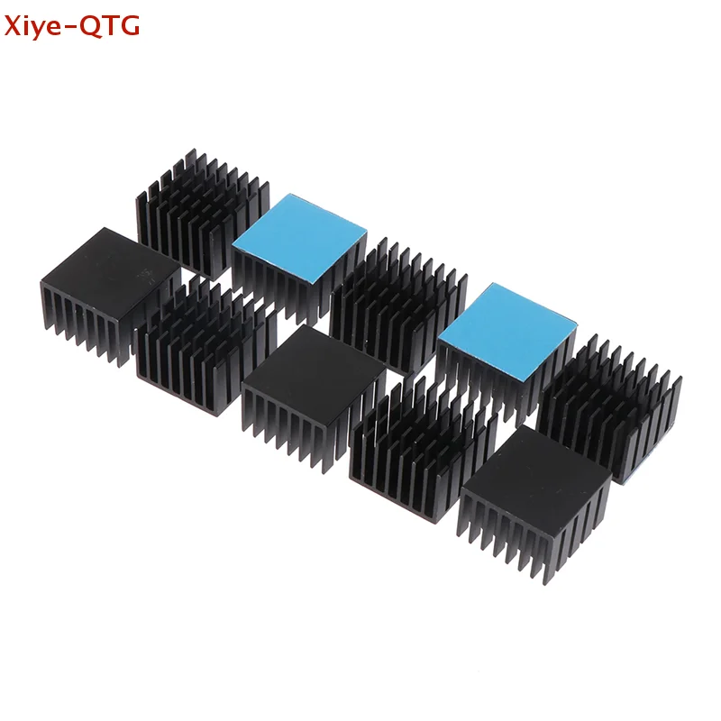 

НОВЫЙ Набор из 5 алюминиевых радиаторов-охладителей 22*22*15 мм с термопастой для электронных чипов, микросхем, светодиодов, компьютеров