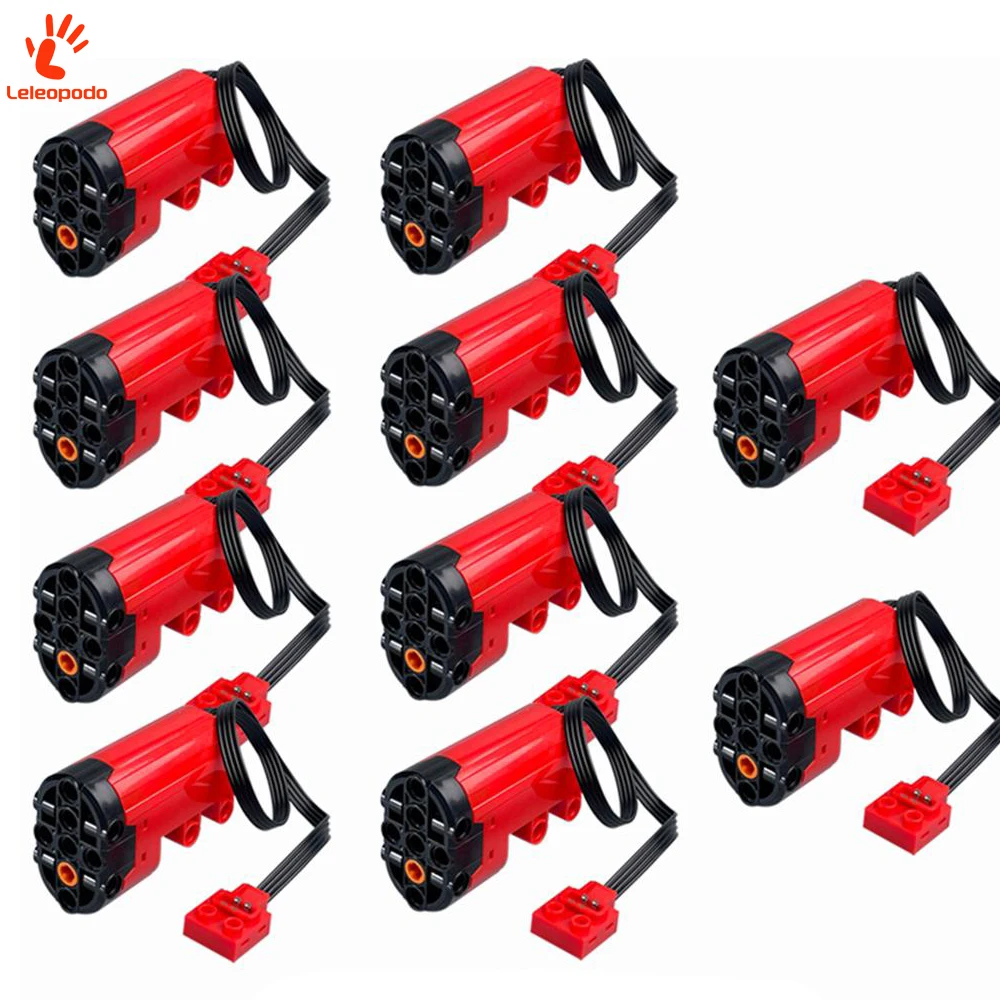1/2/5/10PCS New Technical MOC Power Functions Parts Red Enhanced 88004 Servo Motor High Speed DIY Building Block Toy Accessories