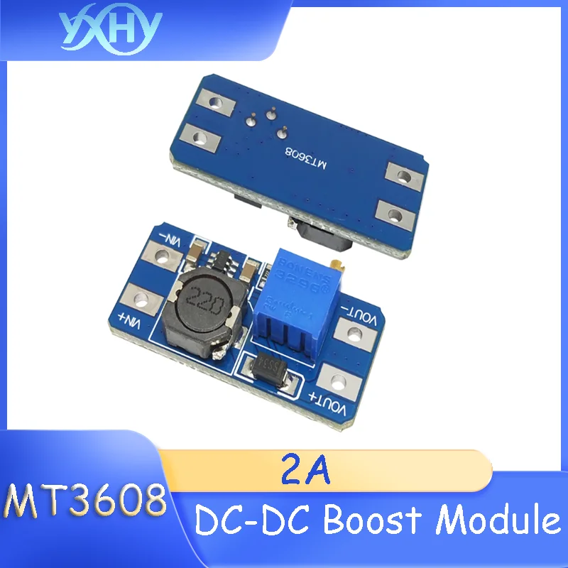 1PCS MT3608 DC-DC Boost Module 2A Boost Board, Input Voltage 2-24V, Adjustable Output 5/9/12/-28V