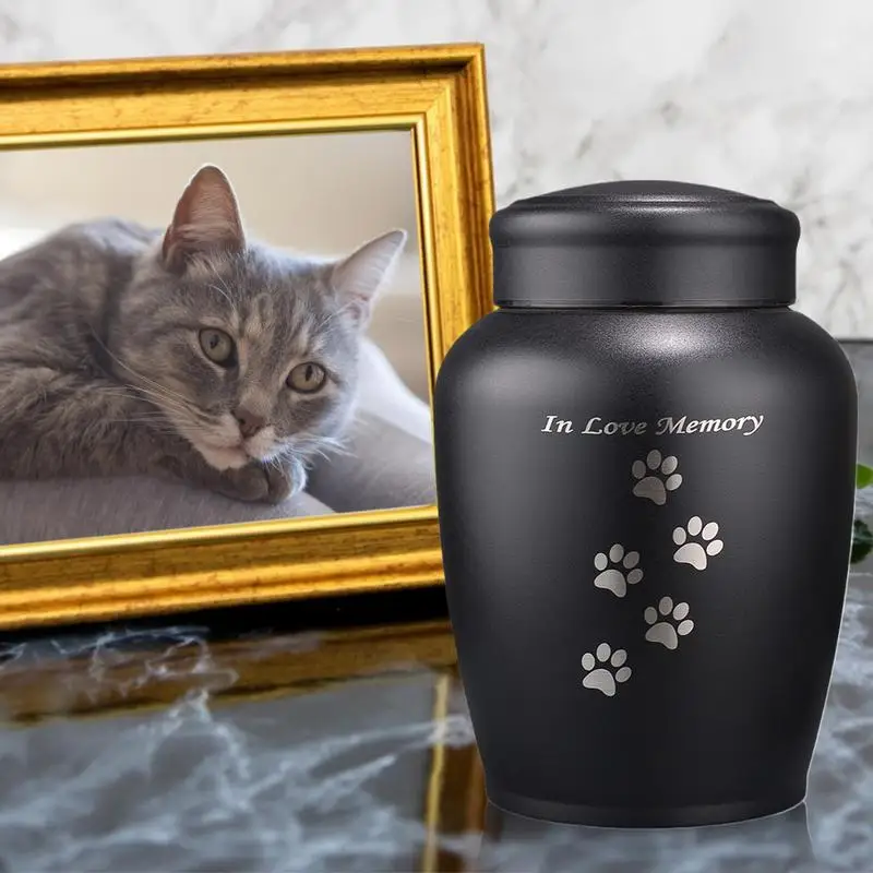 Metal Dog Urn Cat Ashes Stainless Steel Pets Urn Puppy Cremation Box Dogs Funerary Container  Sealed Design  dignified present