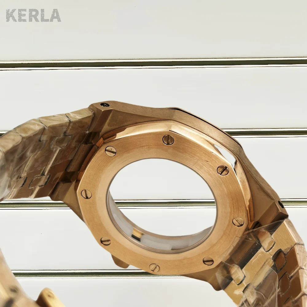 41 mm sternenklares Sand-Silber-Uhrengehäuse, Armband aus 316L-Edelstahl, passend für Eiche 31,8 mm Zifferblatt, montiertes NH35- und NH36-Uhrwerk, Uhrenzubehör – Detail 6