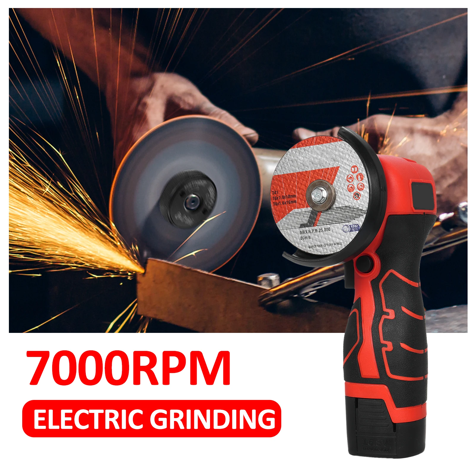 16.8V Mini Cordless Angle Grinder Rechargeable Grinding Tool Polishing Grinding Machine For Cutting Diamond Cordless Power Tools