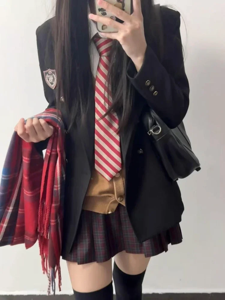 Estilo preppy moda magro casaco de manga longa feminino design de rua alta lapela preto casaco hepburn vintage chique casaco sobreposto