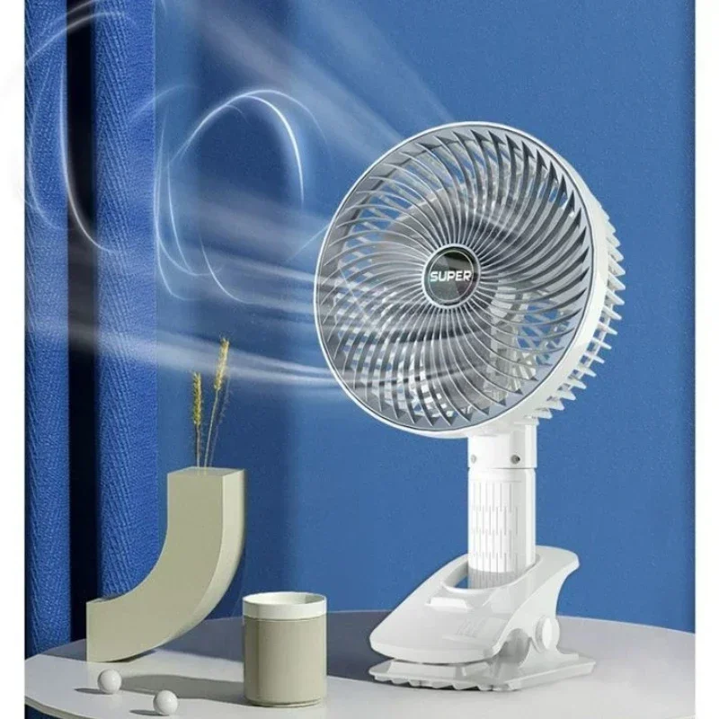 Portable Electric Fan Rechargeable 3-gears Electric Handheld Fan Clip Circulator Fan For Room And Camping Desktop cooler Office - Image 6