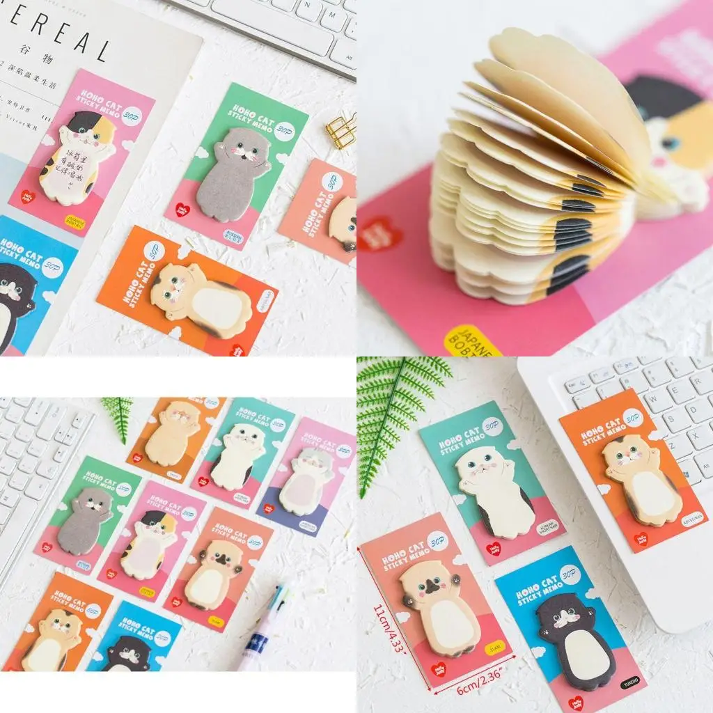 Симпатичные-кошки-серии-липкая-заметка-стикер-для-студентов-сообщений-n-раз-блокнот-для-скрапбукинга-школьные-этикетки