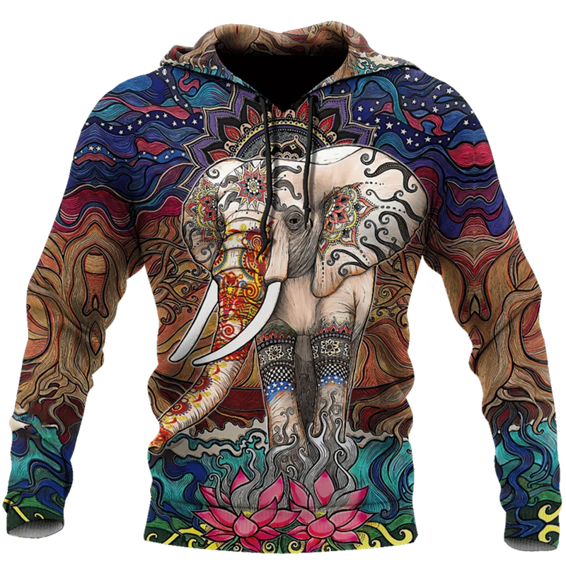 Mandala Elephant 3D All Over Printed Hoodies Men Women New Fashion Sweatshirt Unisex Casual Y2k Hoodies Mens Designer Clothes