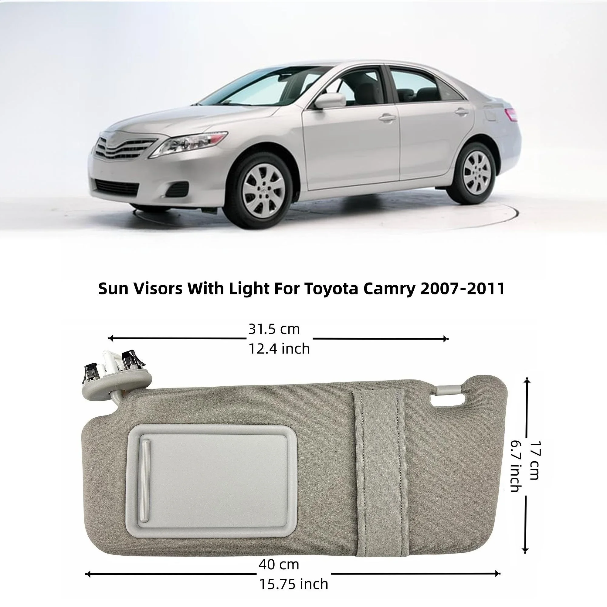 74320-06800-B0 74310-06770-B0 Left Right Car Front Sun Visor With Lights Compatible SunVisor For Toyota Camry 2007-2011 Replaces