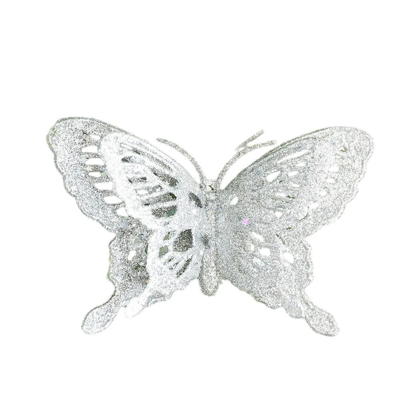 3 قطع من قلادة فراشة محاكاة لامعة لعيد الميلاد يمكنك صنعها بنفسك ملحقات شجرة عيد الميلاد لتزيين المشهد المعلق شجرة عيد الميلاد