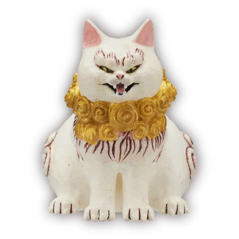 Original KITAN CLUB Gashapon White Cat Pussy Qversion Anime Animal Action Figure Model Toys Gifts Cartoon Character Collection