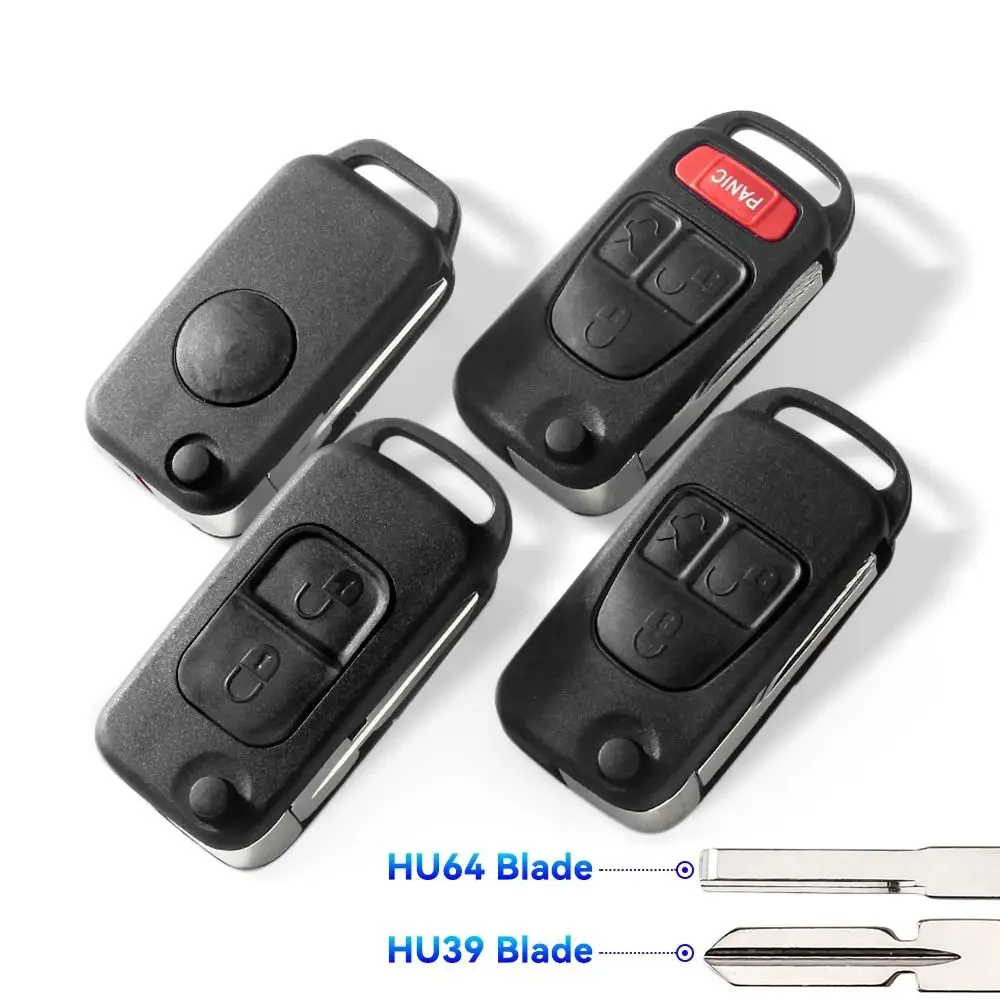 

HU39 HU64 Remote Key Case Flip 1/2/3/4 Buttons Fob Case Shell Folding Key Shell Case for Mercedes Benz B200 A160 W124 W202 W210