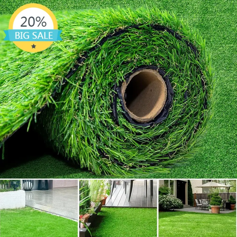 

Thick Synthetic Grass Mat for Indoor and Outdoor Use, Drainage Holes, 2x3.3m (66 sq.ft)