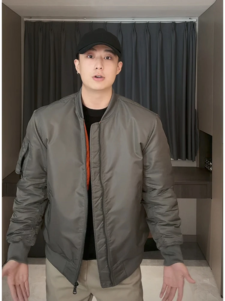 

Мужская утепленная зимняя куртка-пилот из хлопка, свободного кроя, в стиле бейсбольной куртки, для мотоциклистов, из полиэфирного волокна