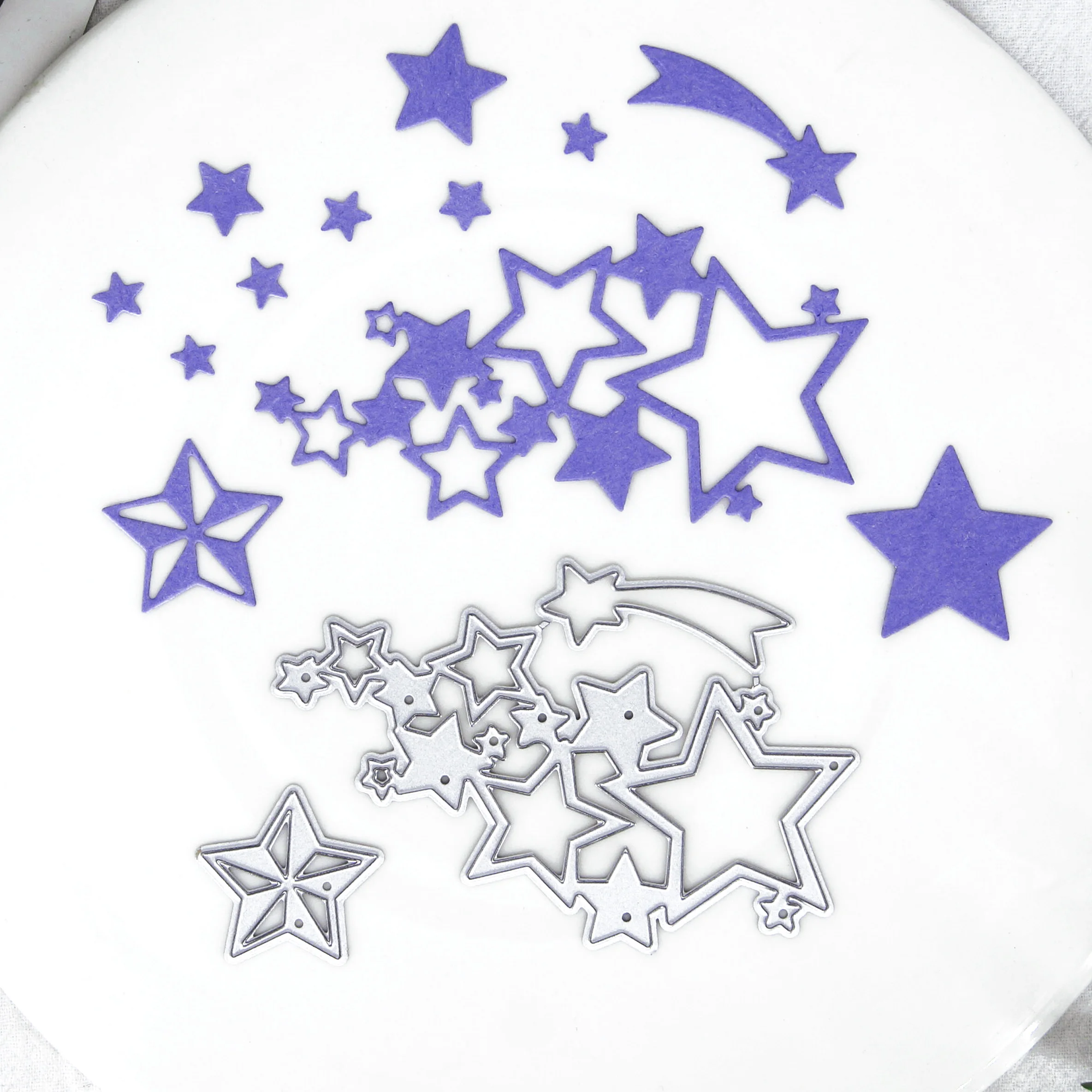 

2022 New meteor Five Pointed Star Metal Cutting Dies DIY Scrapbooking Embossing Paper Photo Crafts Template Mould Stencils