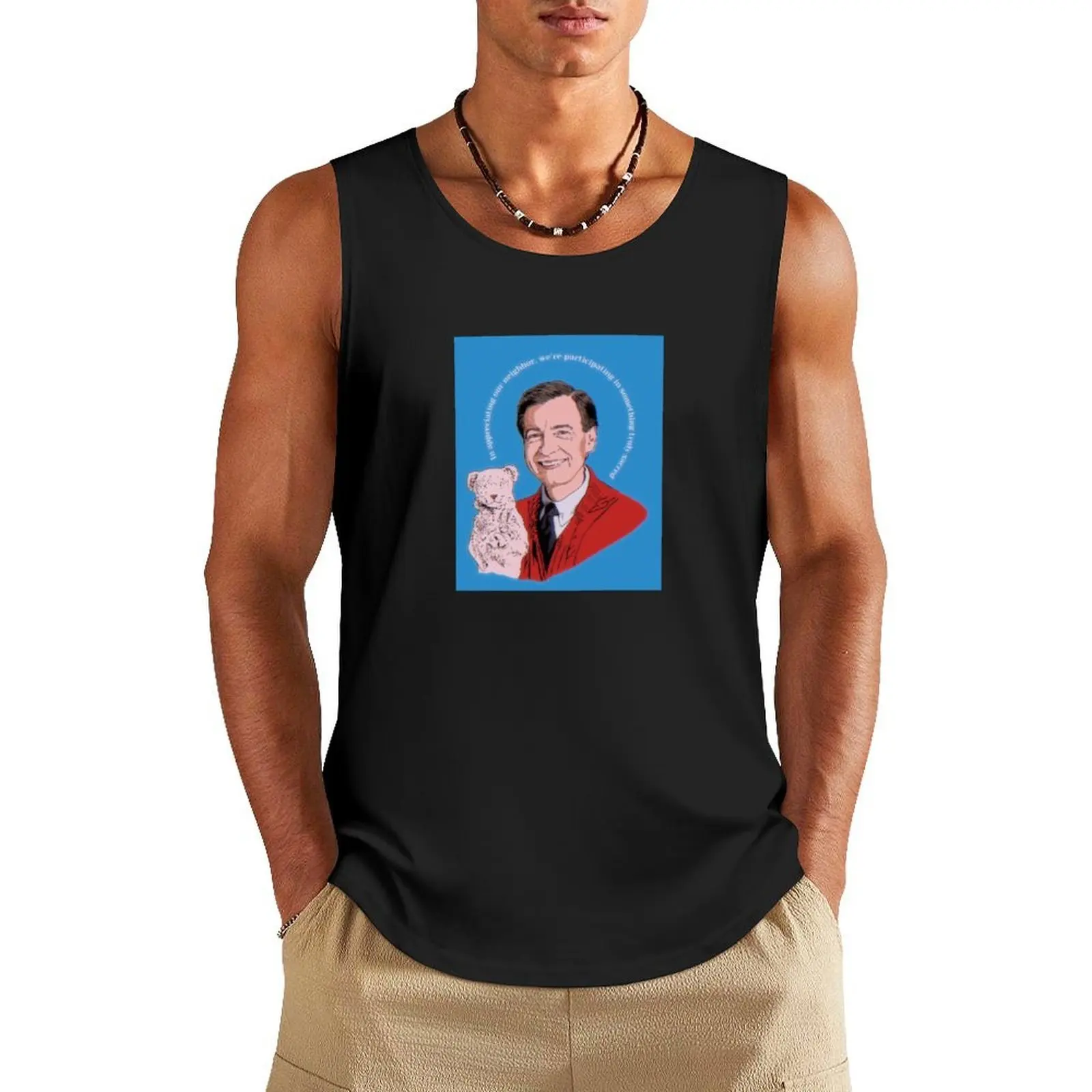 

Mr Rogers - Icon Tank Top T-shirts men T-shirt male Bodybuilding clothing man