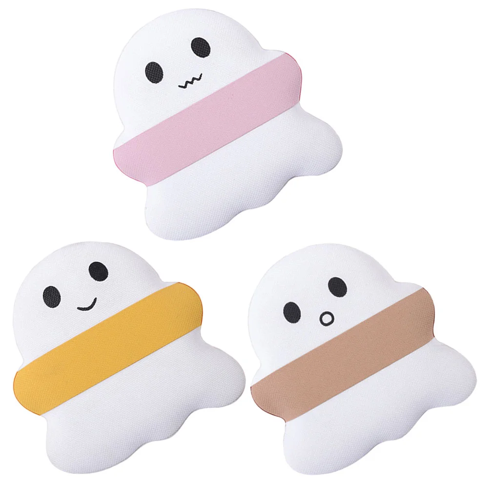 3 uds esponja fantasma base Puff esponjas de maquillaje Mini polvo pestañas secas con brillo