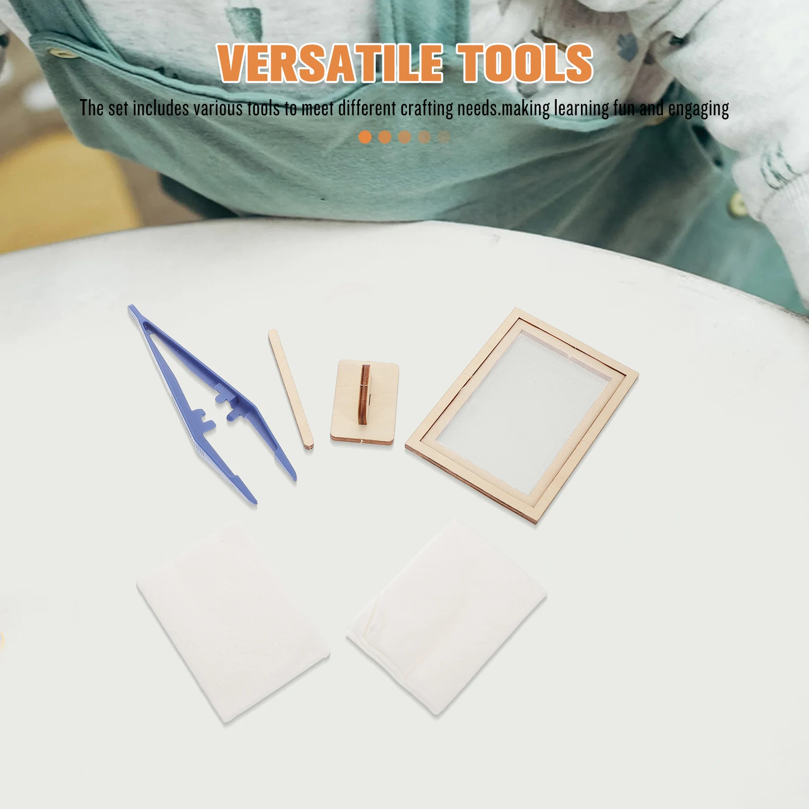 مجموعة واحدة من أدوات صنع الورق DIY مجموعة لب الورق التعليمية الإبداعية لتجميع أطفال رياض الأطفال #4