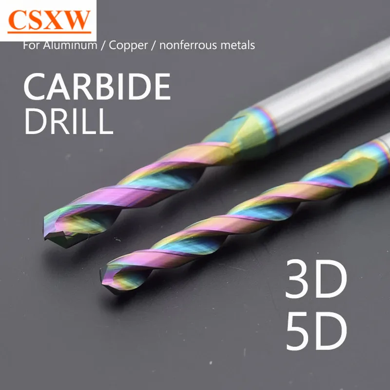 

Solid Carbide Drill 3D 5D DLC Coating Long Length Tungsten Steel CNC Hole Processing 1-12mm for Aluminum Wood Diameter 1~ 12MM