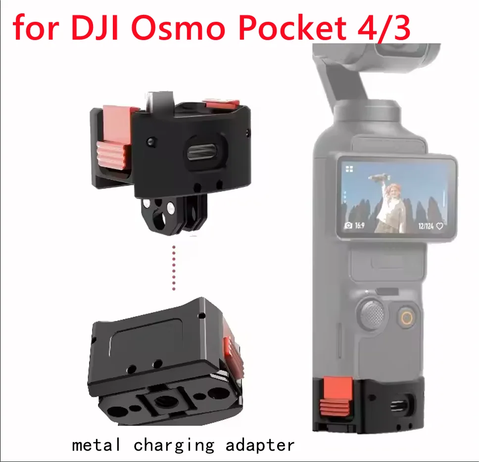 

For DJI Pocket 3/4 Installation Charging Base Made of Aluminum Metal Type-C with Ports Pocket3 Quick Release adapter Accessory