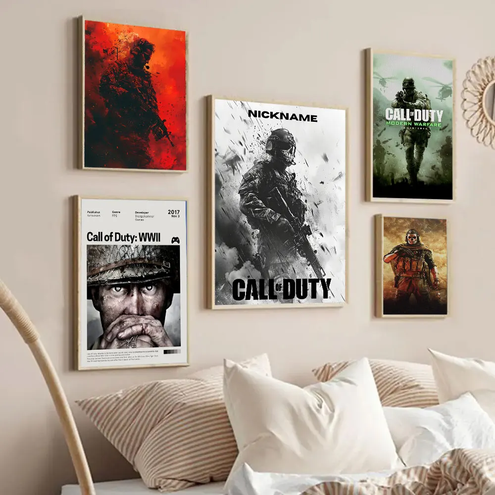 C-Call Of D-Duty Game Poster Canvas Print Painting Wall Living Room Bar Decorative Aesthetic Painting Gaming Boy Room